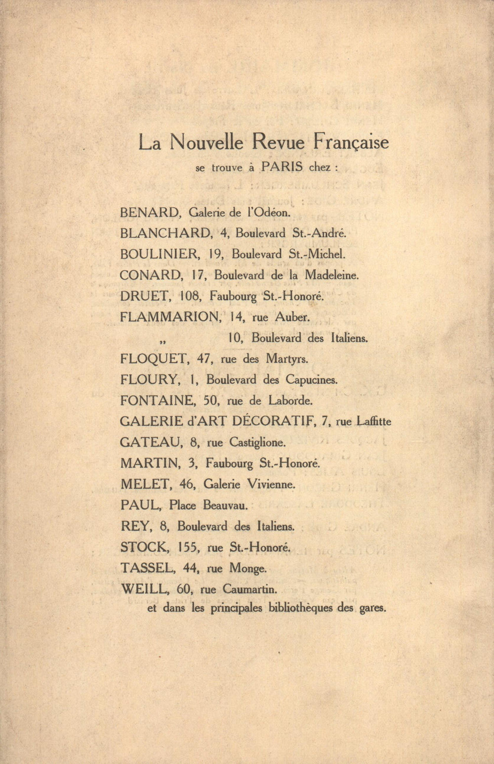 La Nouvelle Revue Française N' 21 (Septembre 1910)