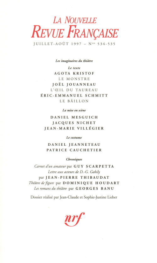 La Nouvelle Revue Française N° 534