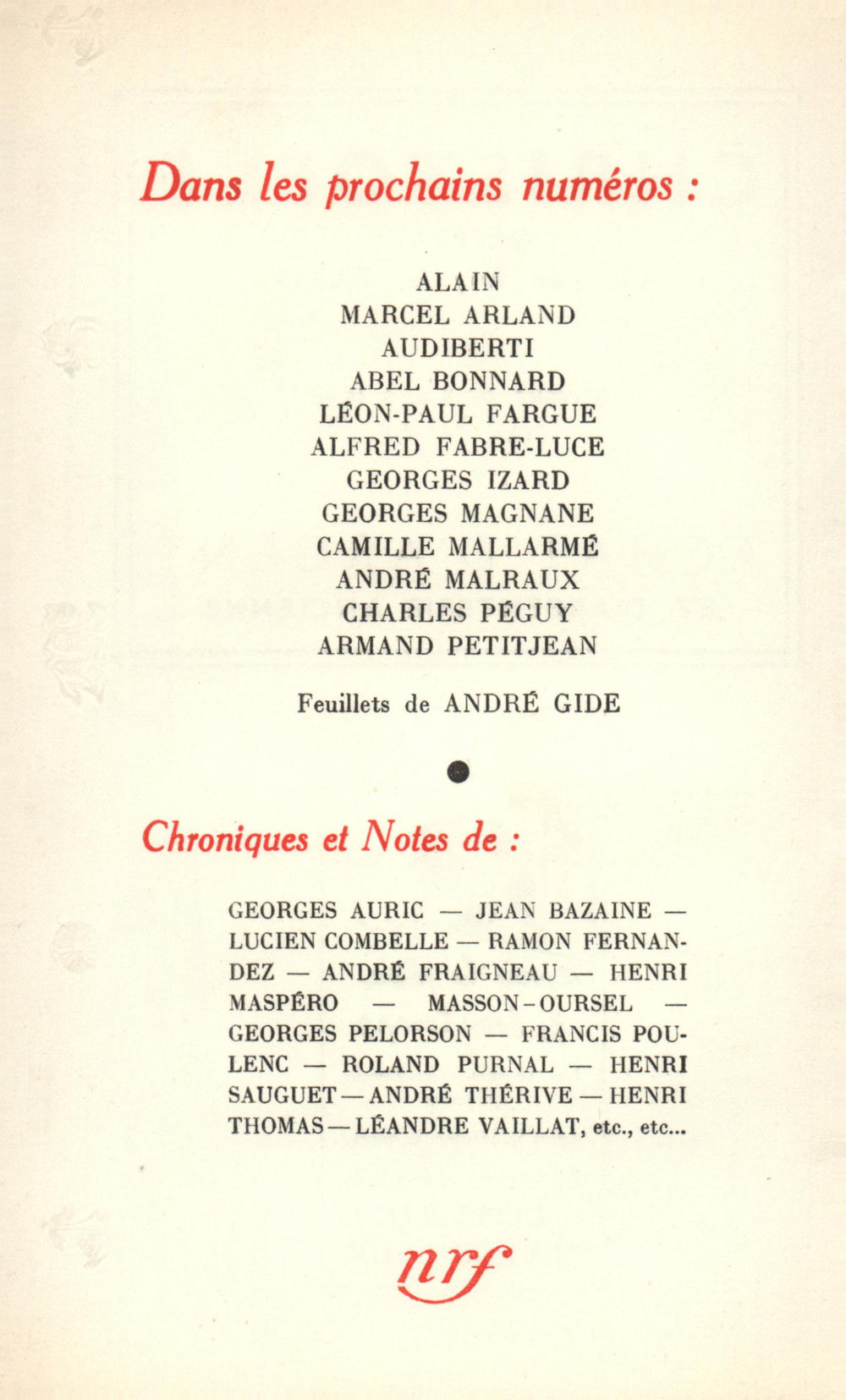 La Nouvelle Revue Française N' 324 (Février 1941)