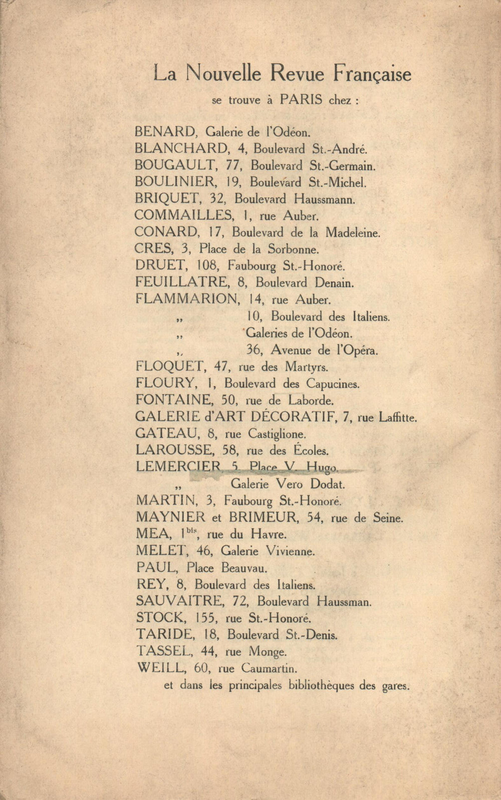 La Nouvelle Revue Française N' 27 (Mars 1911)