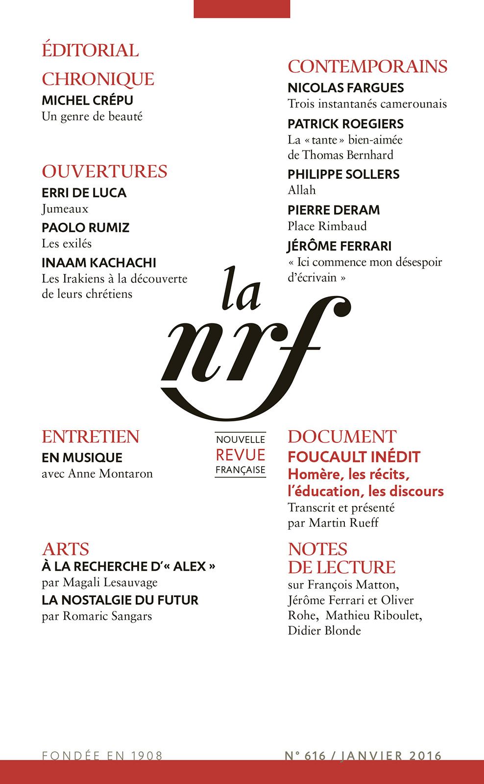 La Nouvelle Revue Française N° 616