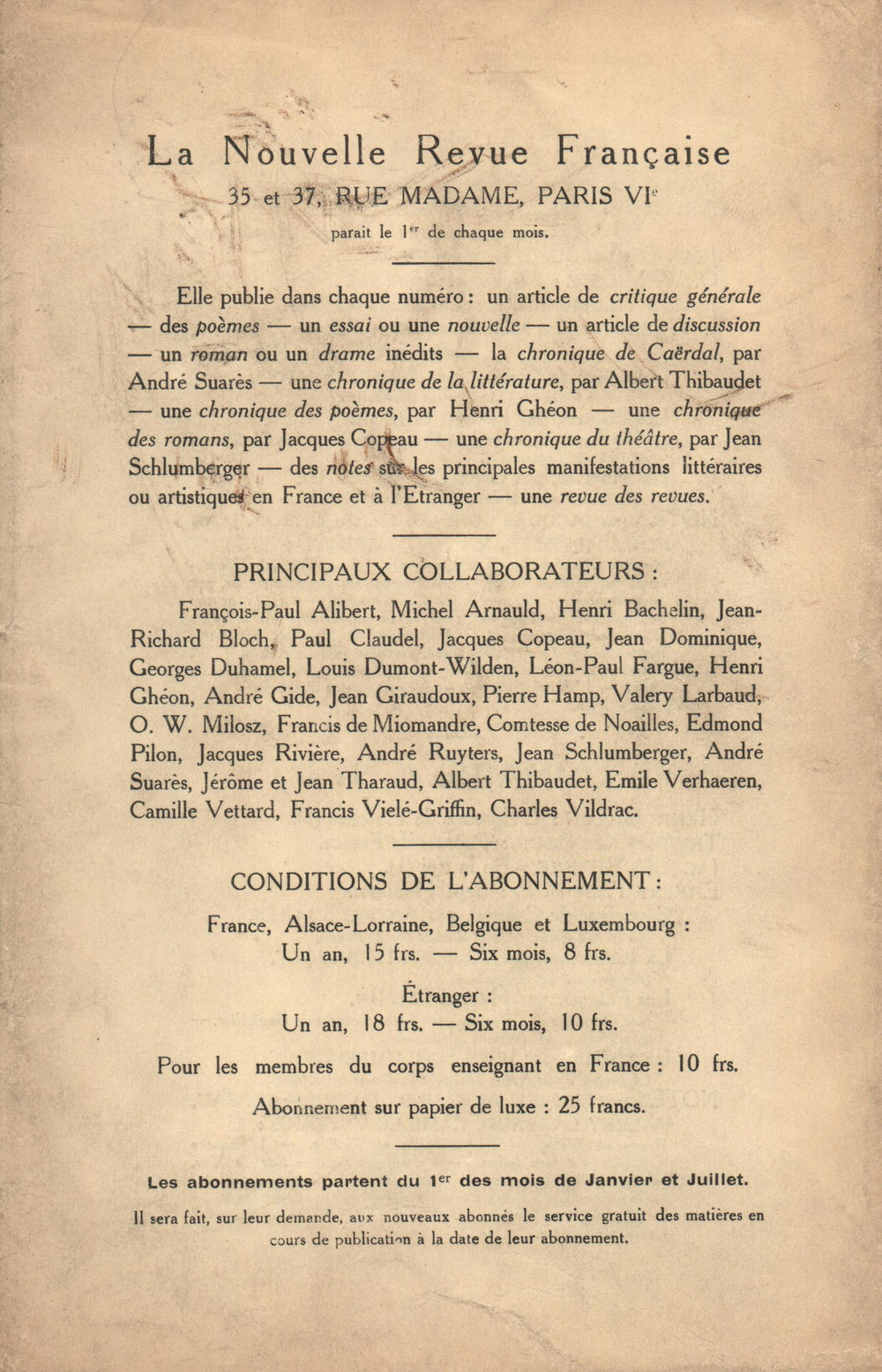 La Nouvelle Revue Française N' 48 (Décembre 1912)