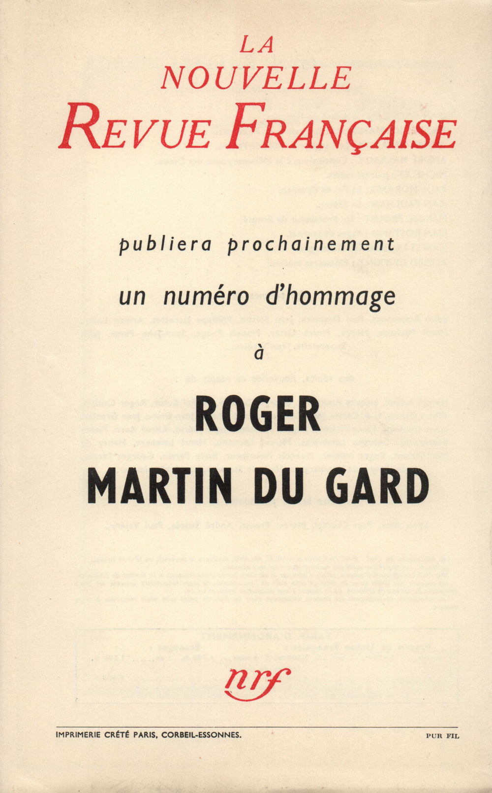 La Nouvelle Nouvelle Revue Française N' 70 (Octobre 1958)